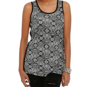 SUGAR SKULL LACE-UP TANK TOP HOT TOPIC